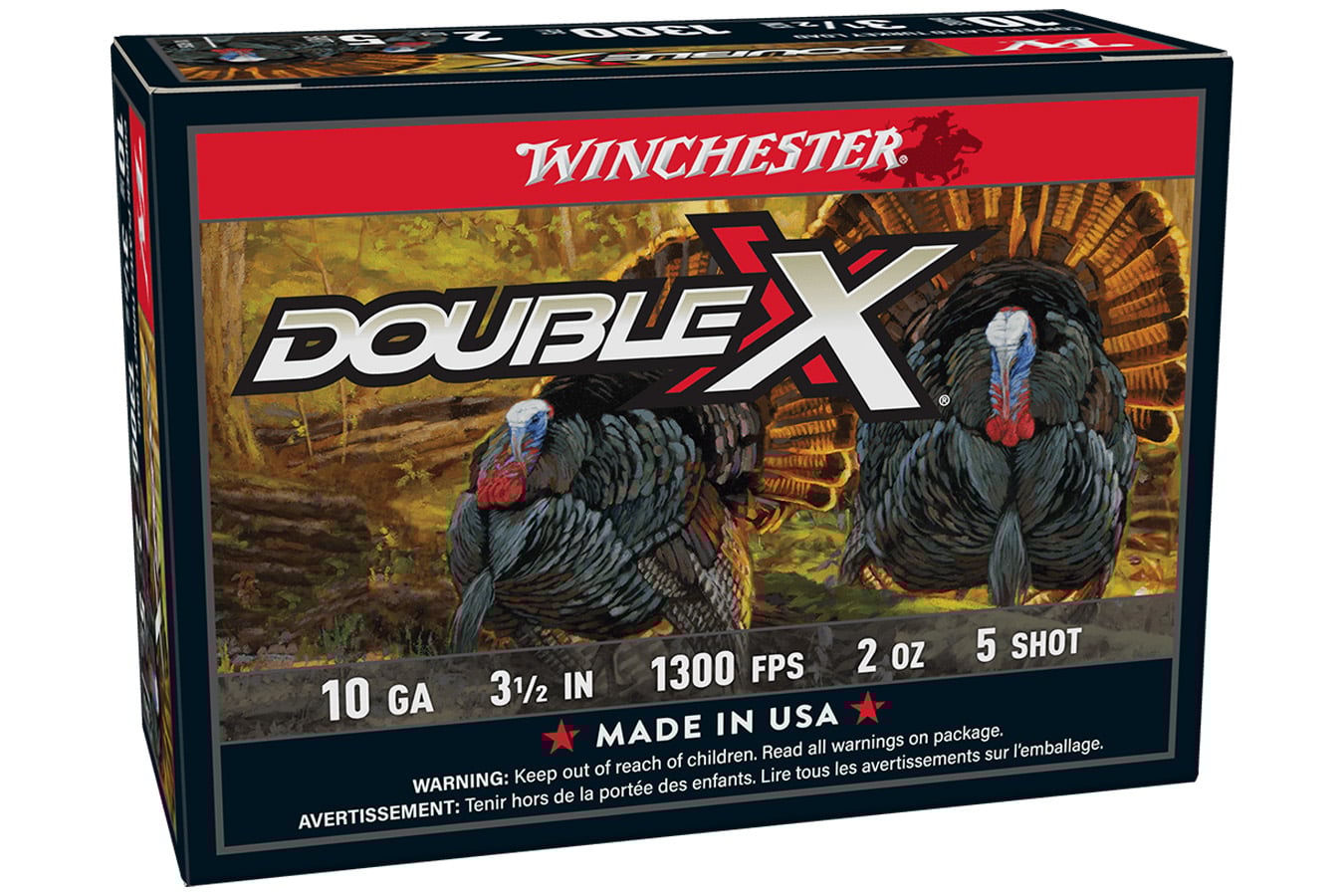 Winchester 10 Gauge 3-1/2 Inch 2 oz #5 Shot Double X 10/Box